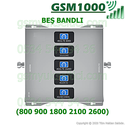 Gsm Repeater Beş Bandlı Gsm Yükseltici - 2 İç Antenli